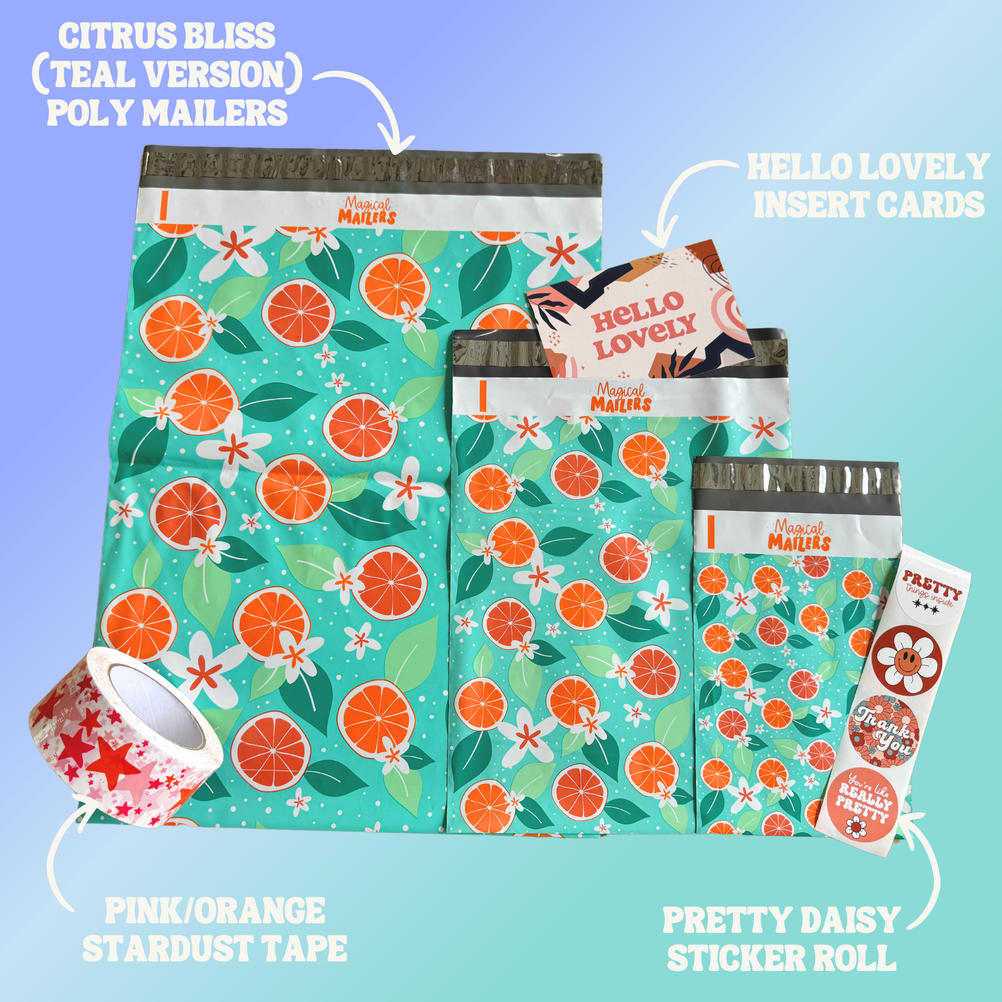 Citrus Bliss (Teal) Poly Mailer