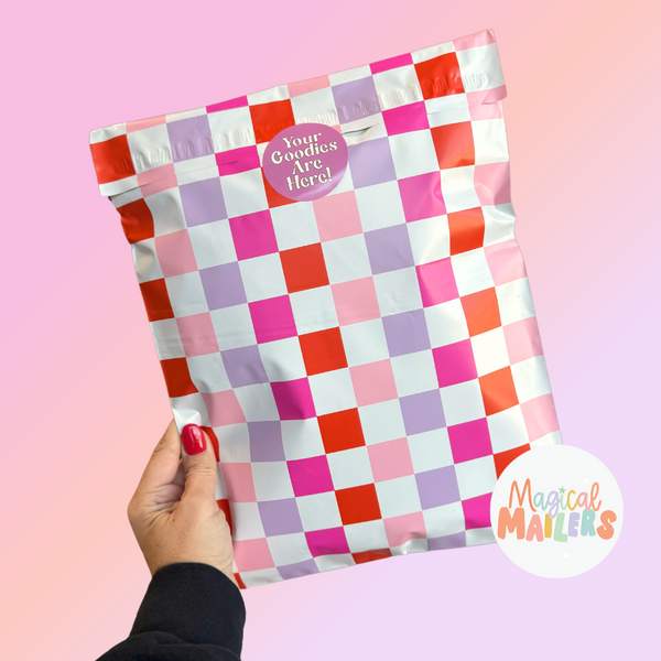 Pink Checkered Poly Mailer