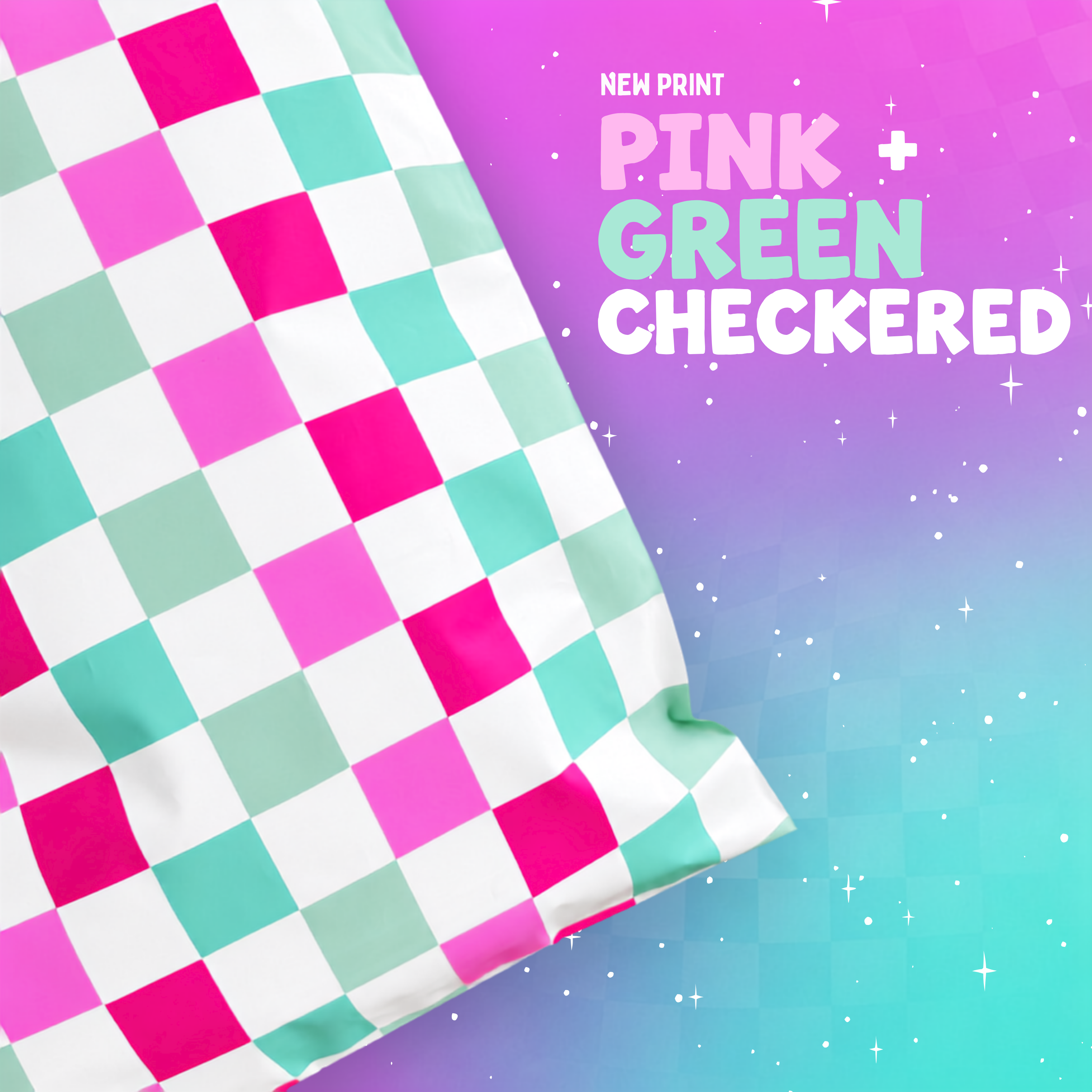 Pink & Green Checkered Poly Mailer