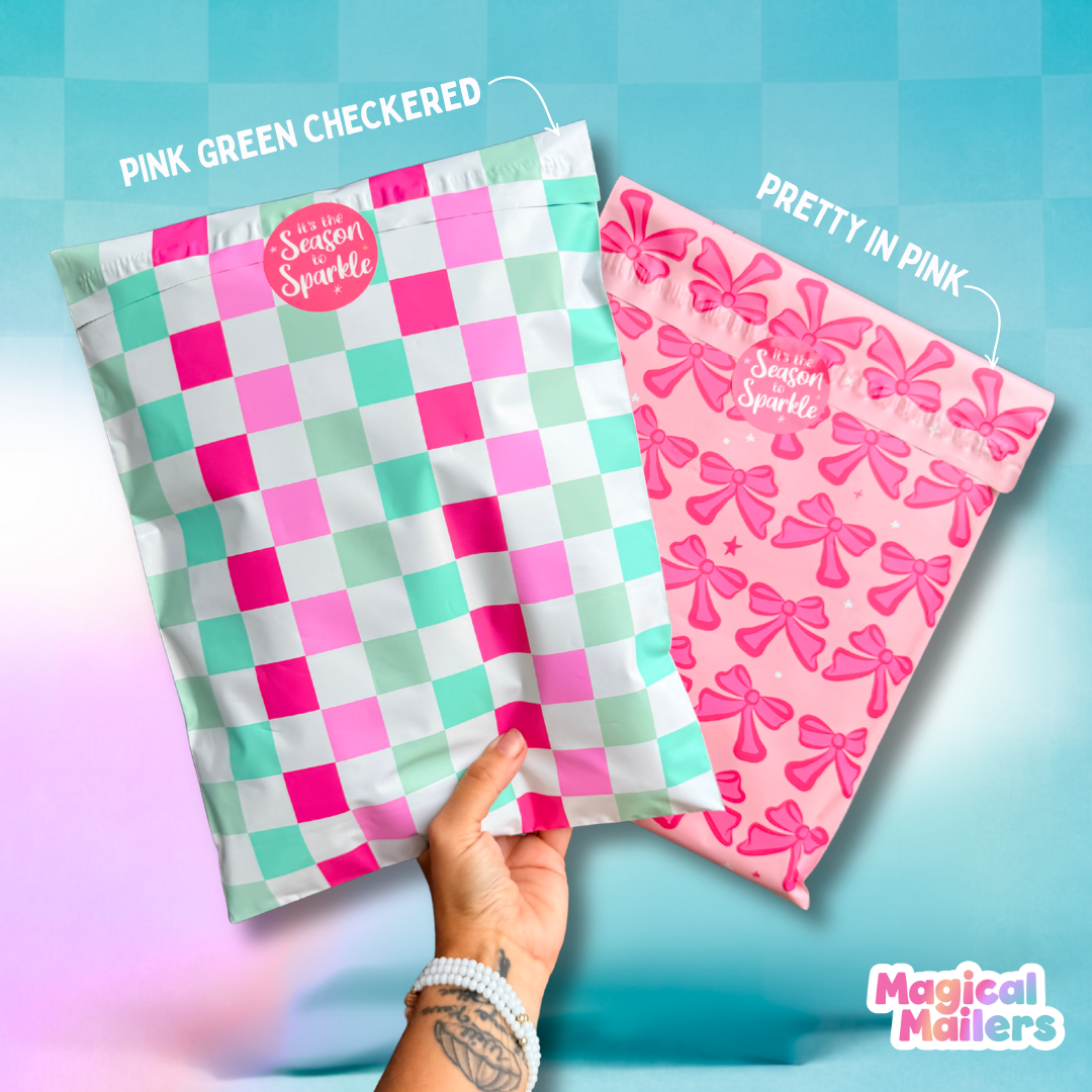 Pink & Green Checkered Poly Mailer