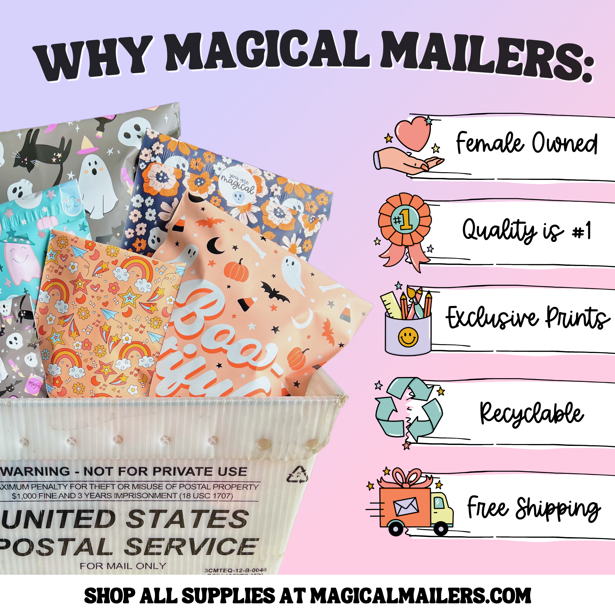 Boo-tiful Things Inside Poly Mailer