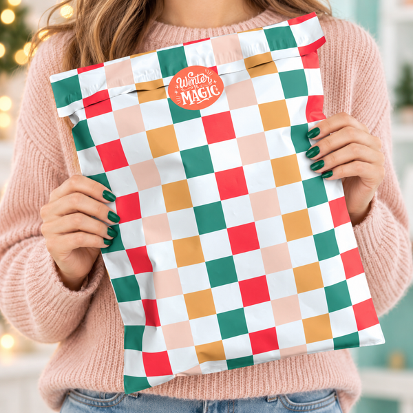 Traditional Winter Checkered Poly Mailer