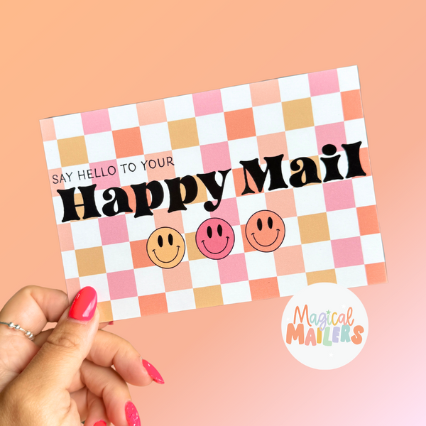 Checkered Happy Mail Insert Card