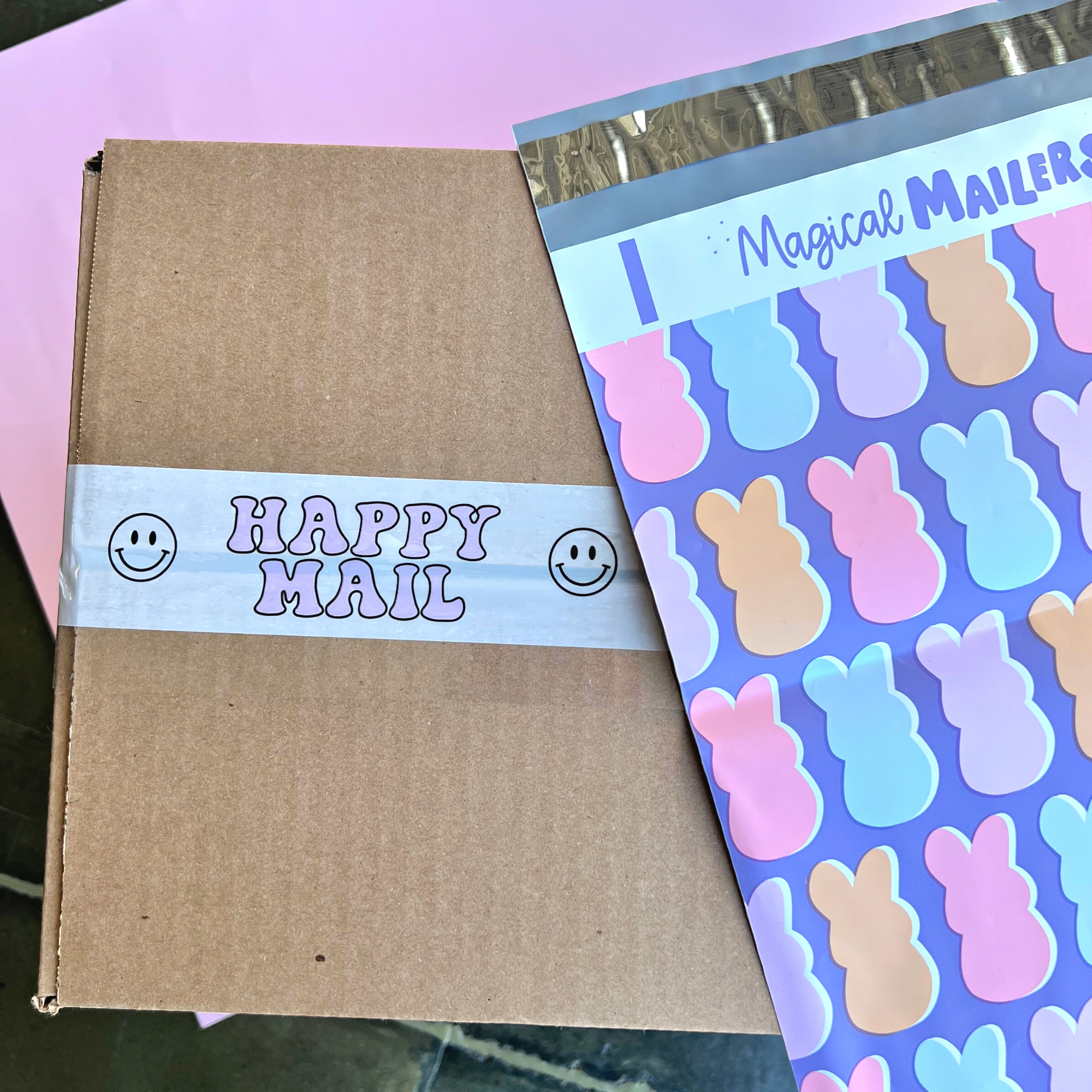 Plastic Tape - Purple Happy Mail