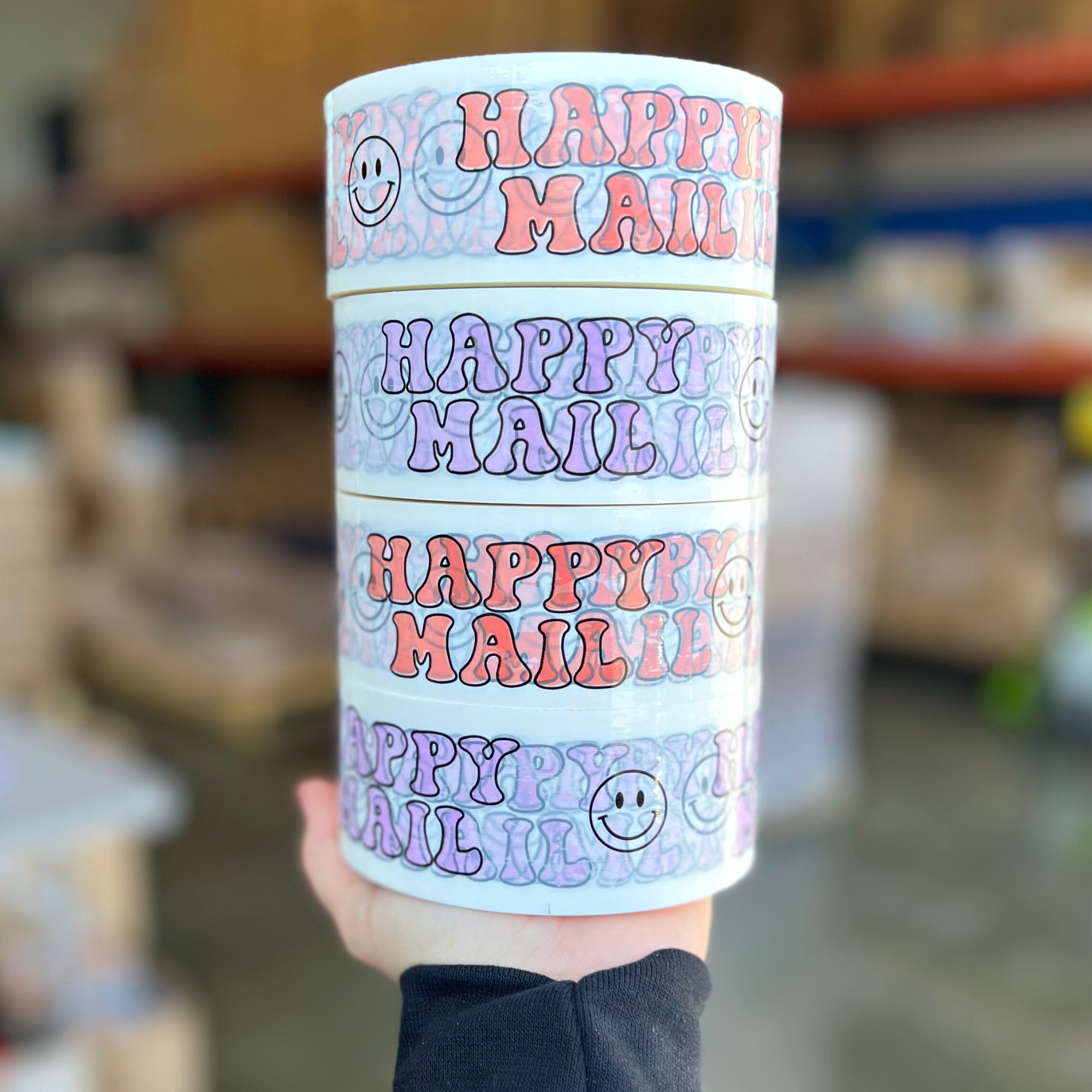 Plastic Tape - Purple Happy Mail
