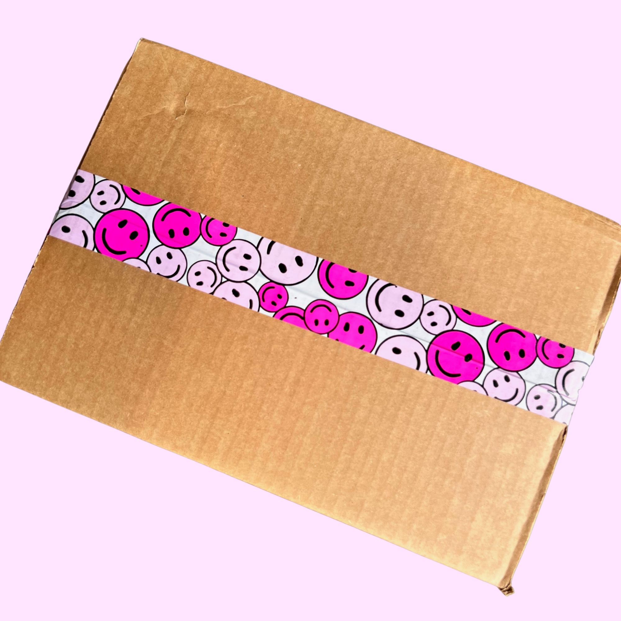 Plastic Tape - Pink Smiley