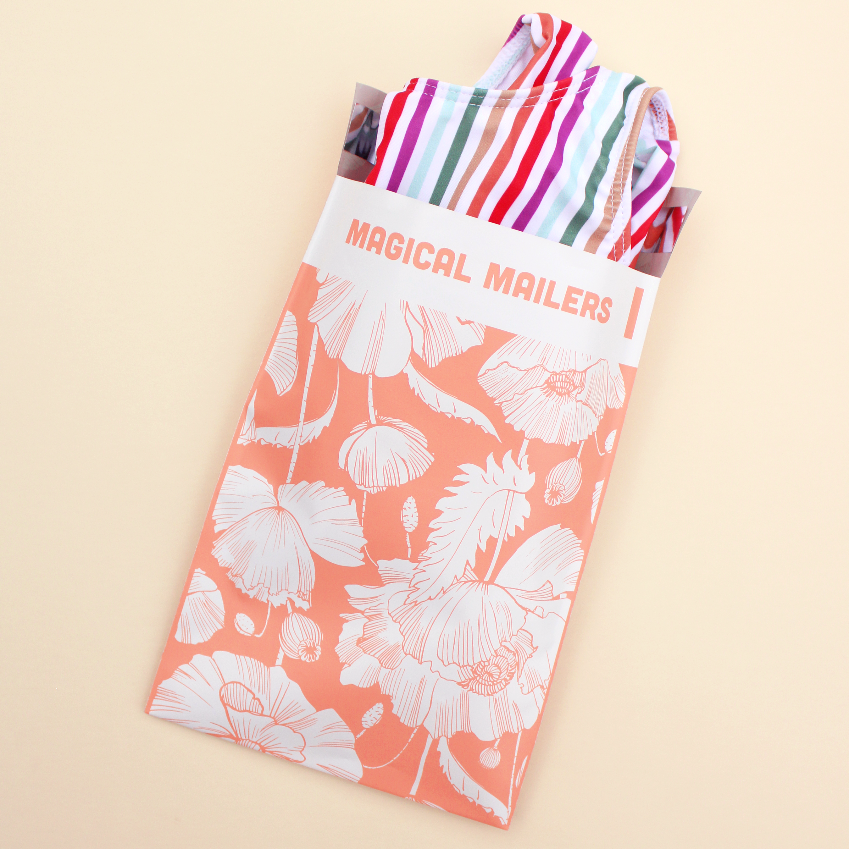 6 x 9" Poly Mailer - Coral Bloom - Magical Mailers