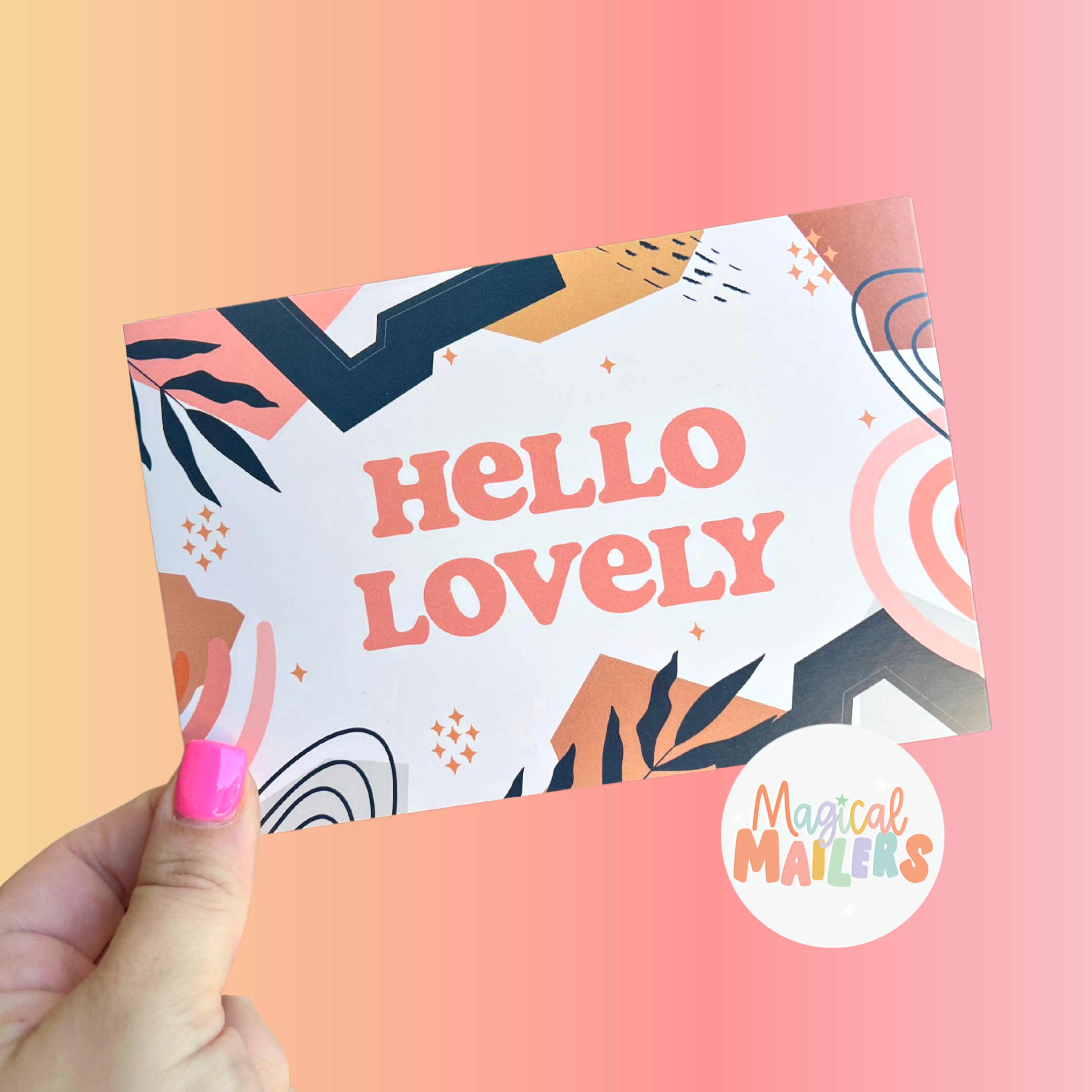 Abstract Hello Lovely Insert Card