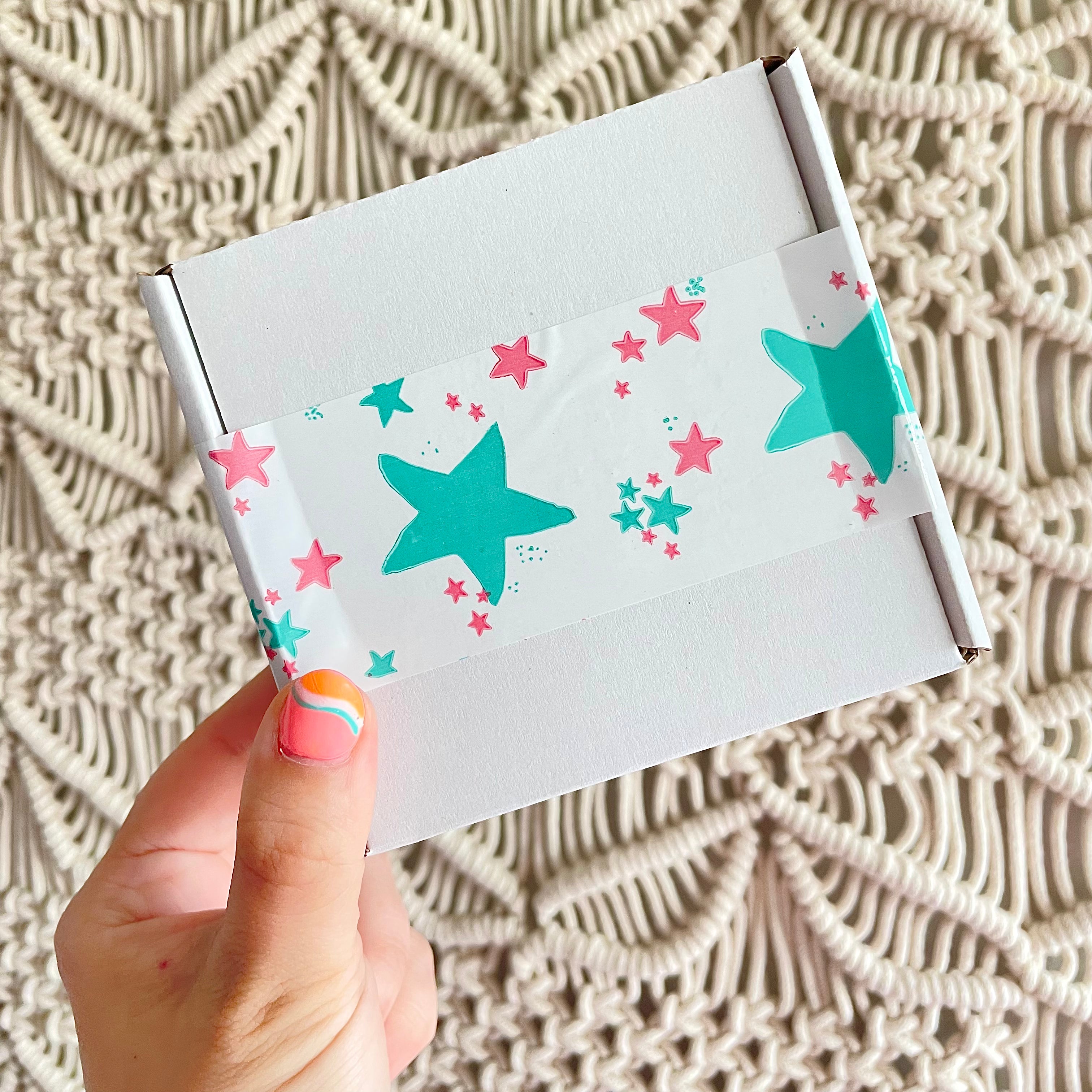 Plastic Tape - Teal + Pink Stardust - Magical Mailers