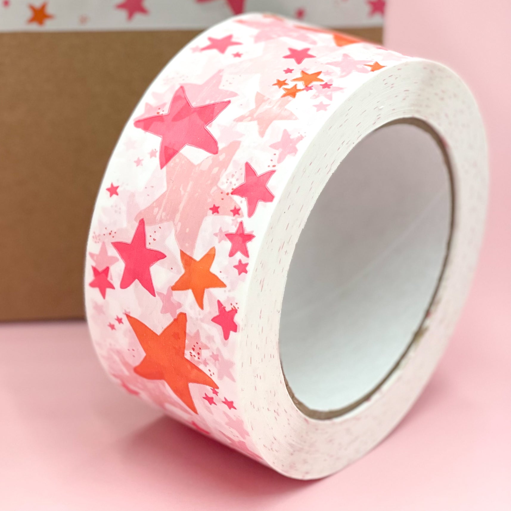 Plastic Tape - Orange + Pink Stardust - Magical Mailers