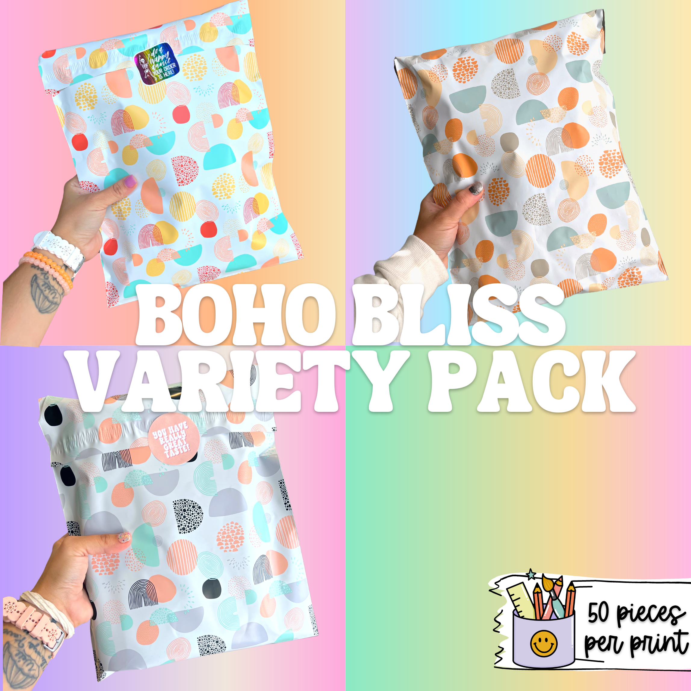 Variety Pack - 10x13" Boho Bliss 150ct