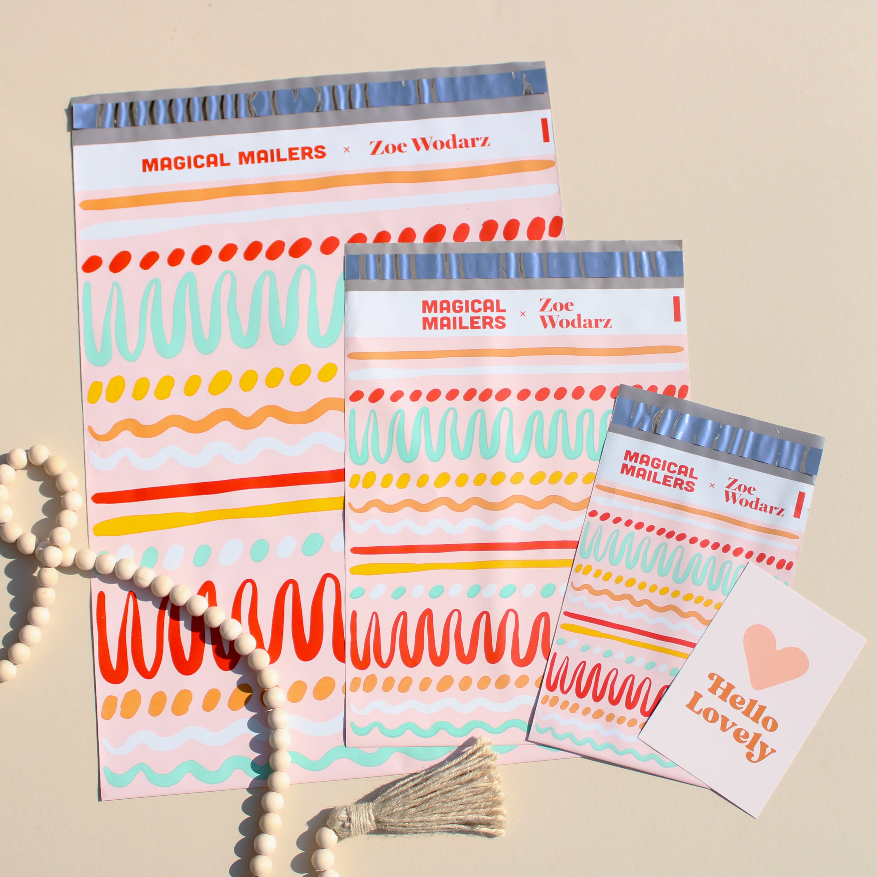 10x13 Poly Mailer -Summer Squiggles - Magical Mailers