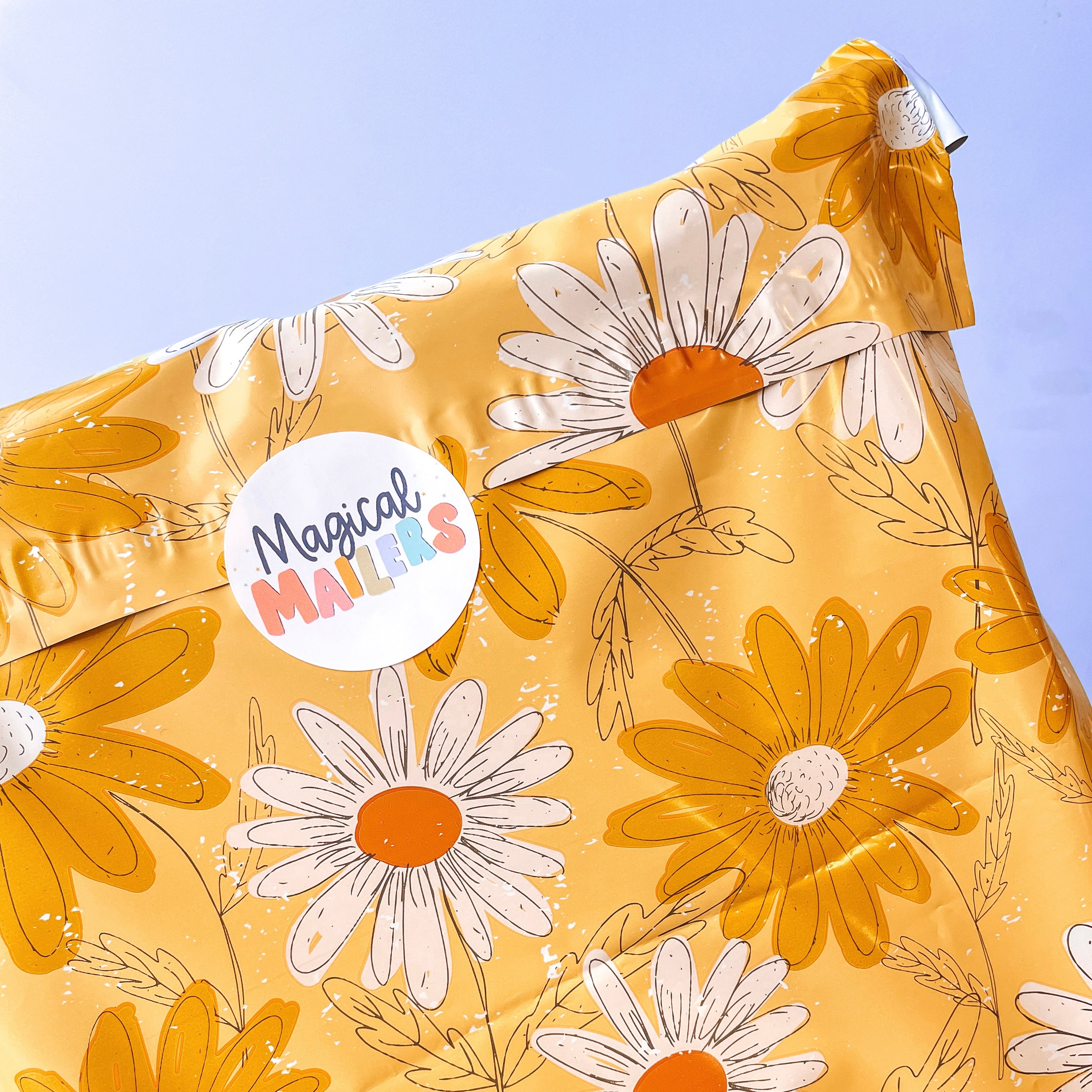 10x13 Poly Mailer - Yellow Daisies - Magical Mailers
