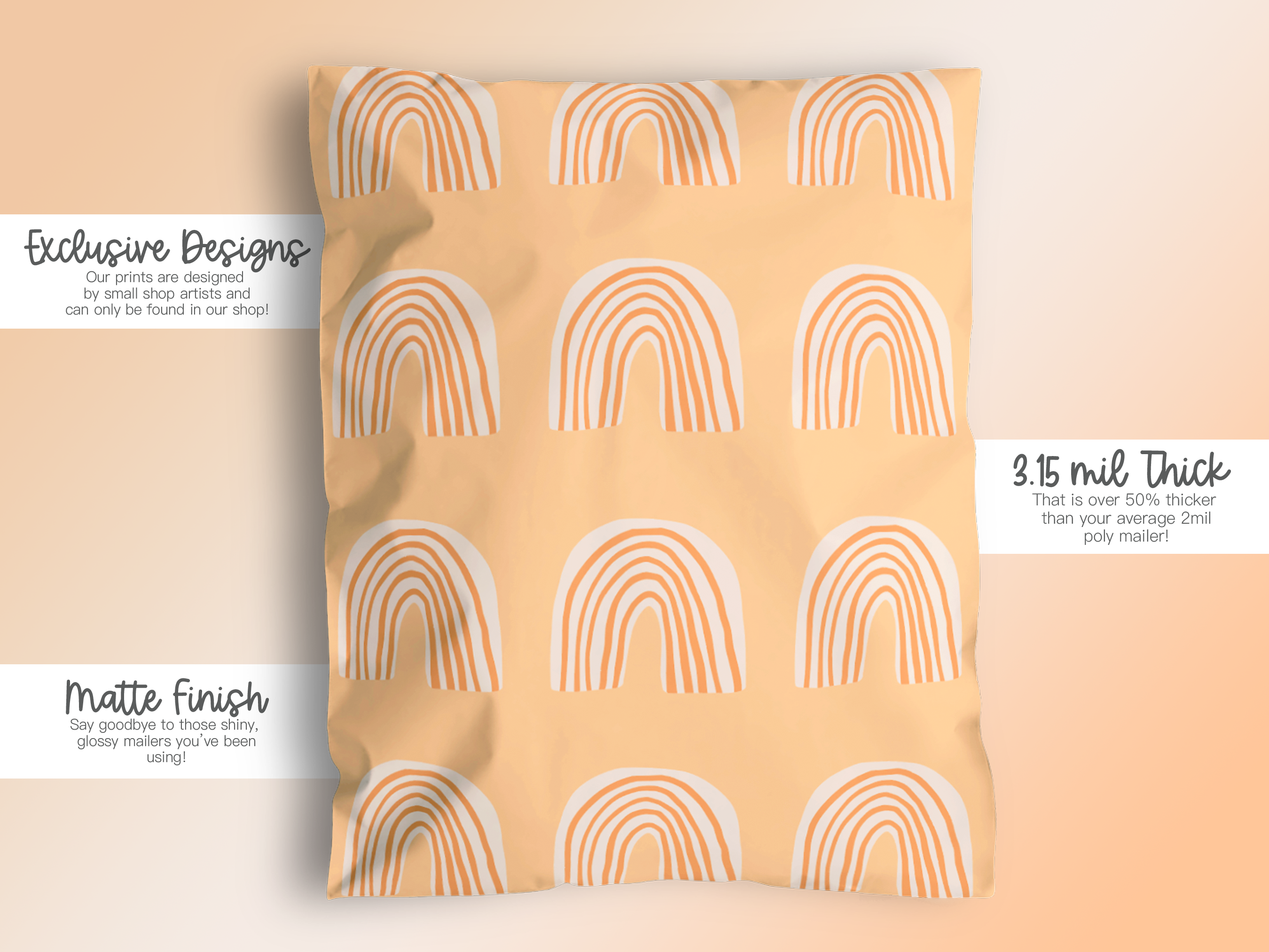 6 x 9" Poly Mailer - Over The Rainbow (ORANGE) - Magical Mailers